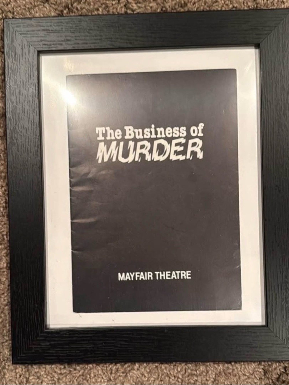 Framed The Business of Murder Mayfair Theatre Program